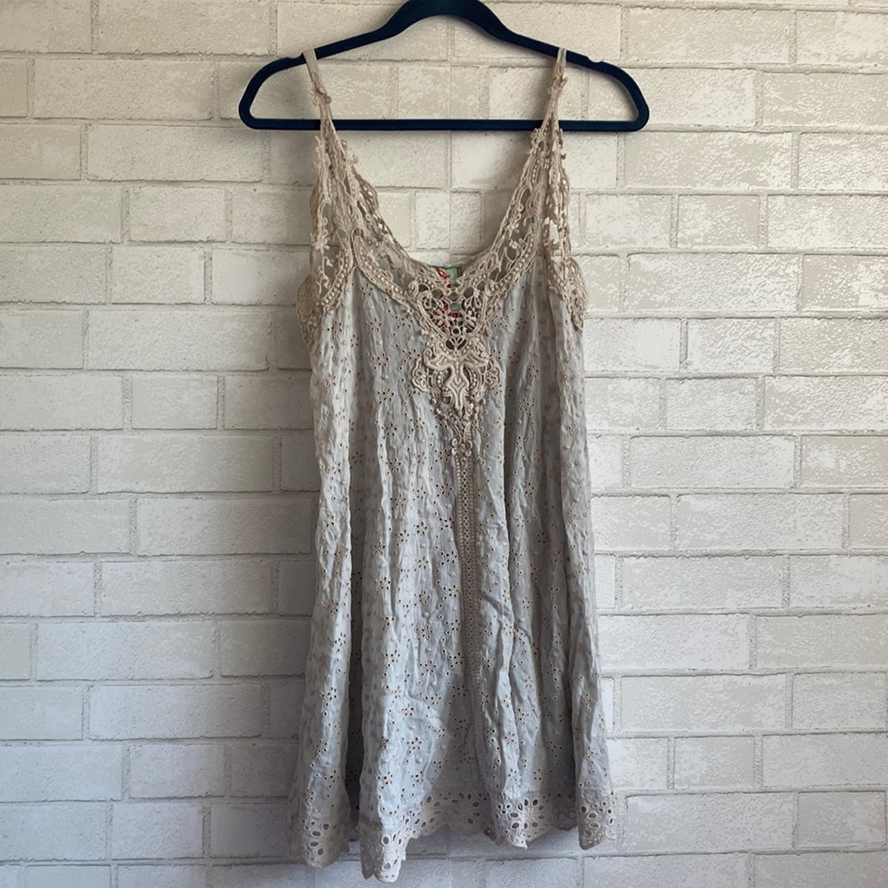 Johnny Was Cream Eyelet Lace Flowy Dress